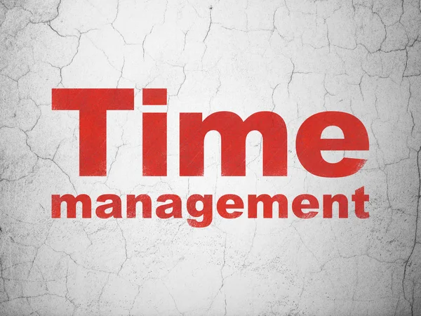 Zeitkonzept: Zeitmanagement auf Wandhintergrund — Stockfoto