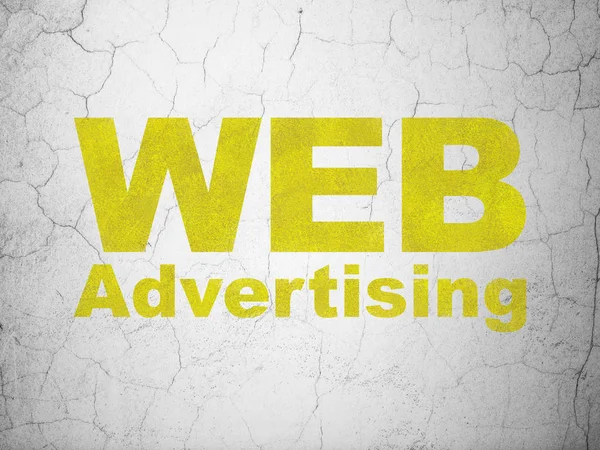Reklamkoncept: webbannonsering på vägg bakgrund — Stockfoto