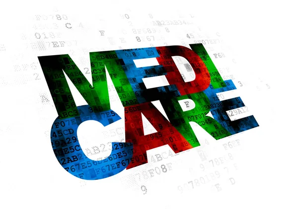 Koncept medicína: Medicare na digitální pozadí — Stock fotografie