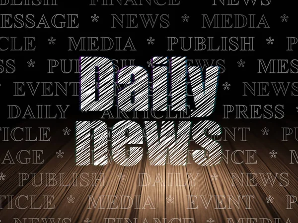 News concept: Daily News in grunge dark room — Stock Photo, Image