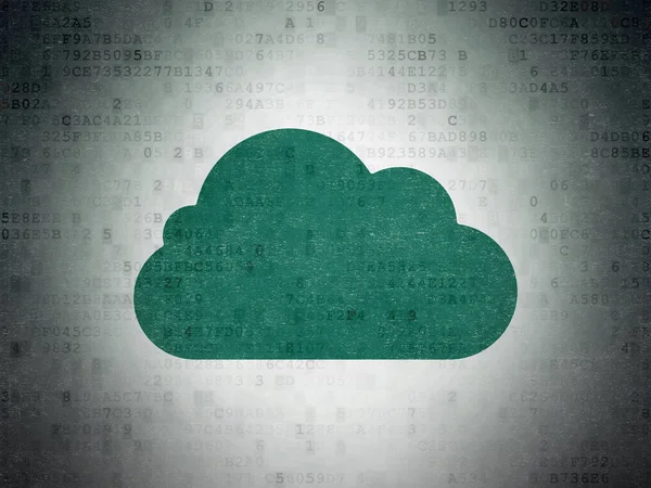 Concept de réseau Cloud : Cloud sur fond de papier numérique de données — Photo