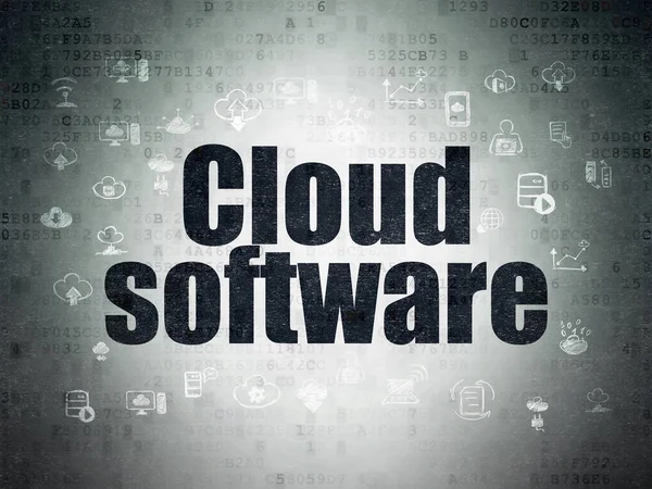 Cloud networking concept: Cloud Software on Digital Data Paper background — Stock Photo, Image