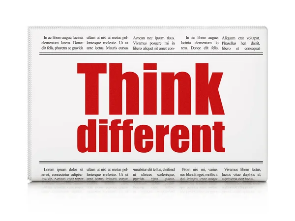 Concepto de estudio: titular del periódico Think Different —  Fotos de Stock