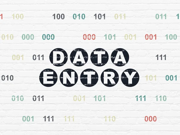 データの概念: 壁の背景にデータ入力 — ストック写真