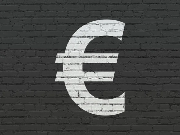 Pengar koncept: euron på väggen bakgrund — Stockfoto