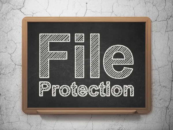 Security concept: File Protection on chalkboard background — Stock Photo, Image