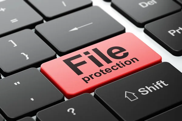 Concetto di sicurezza: Protezione file su sfondo tastiera del computer — Foto Stock