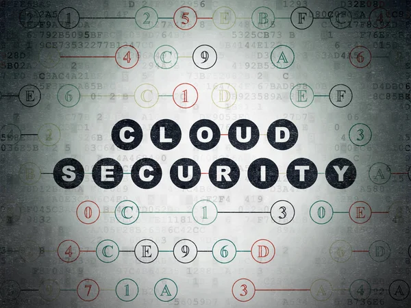 Concepto de seguridad: seguridad en la nube en el fondo del documento de datos digital — Foto de Stock
