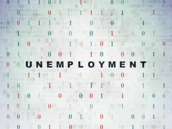 Bedrijfsconcept: werkloosheid op digitale Data-Paper achtergrond — Stockfoto