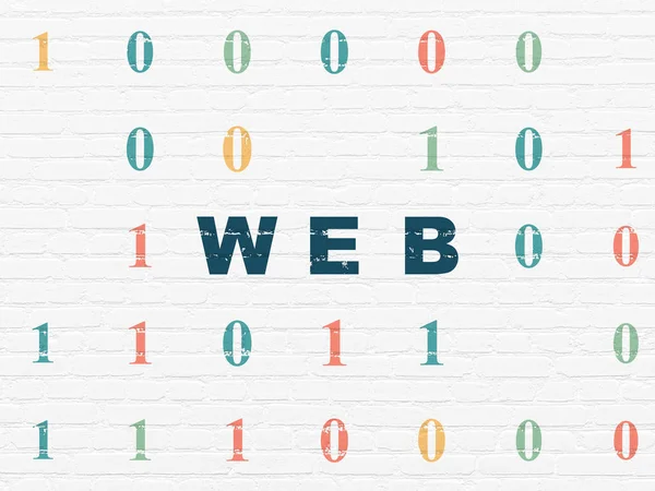 Koncept webového vývoje: Web na pozadí zdi — Stock fotografie