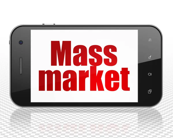 Concepto publicitario: Smartphone con mercado de masas en pantalla — Foto de Stock