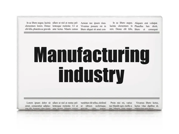 Concept de fabrication : titre du journal Industrie manufacturière — Photo