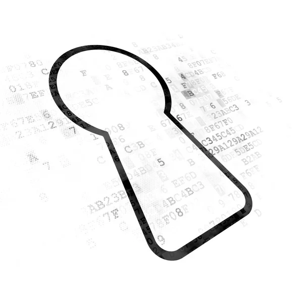Conceito de informação: Keyhole em fundo digital — Fotografia de Stock