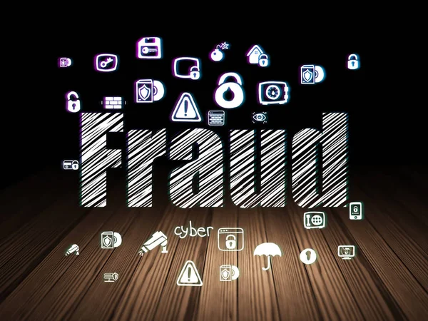 Safety concept: Fraud in grunge dark room — Stock Photo, Image