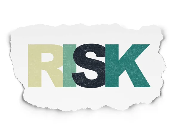 Concetto di business: rischio su sfondo carta strappata — Foto Stock