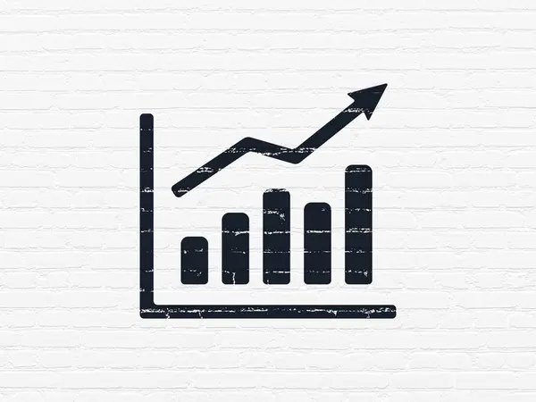 Finance concept: Growth Graph on wall background — Stock Photo, Image