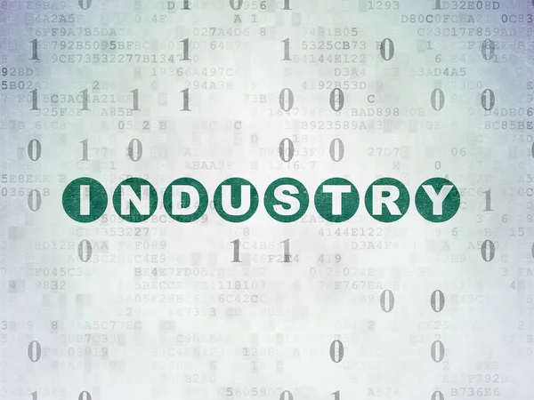 Conceito de negócio: Indústria sobre fundo de papel de dados digitais — Fotografia de Stock