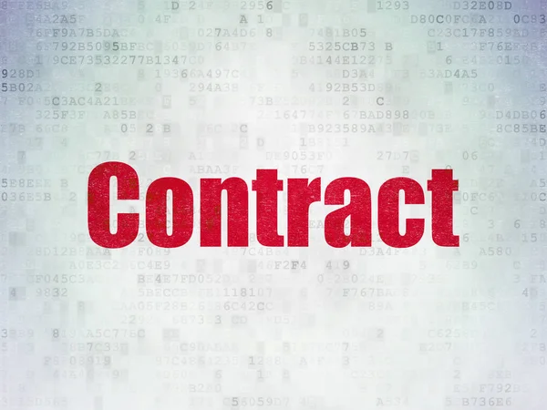 Conceptul de afaceri: Contract pe fundal Digital Data Paper — Fotografie, imagine de stoc