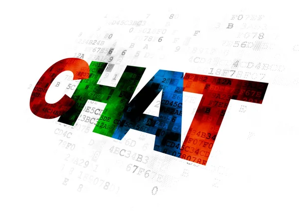 Concept de développement Web : Chat sur fond numérique — Photo