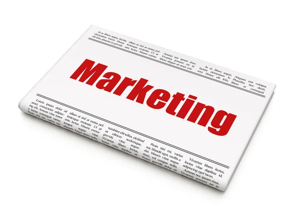 Conceito de publicidade: título do jornal Marketing — Fotografia de Stock