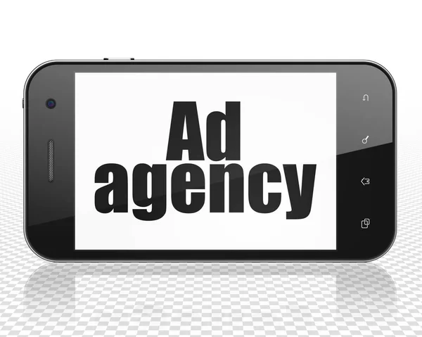 Advertising concept: Smartphone with Ad Agency on display — Stock Photo, Image