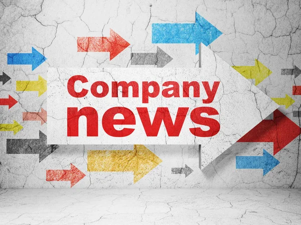 News concept: arrow with Company News on grunge wall background — Stock Photo, Image