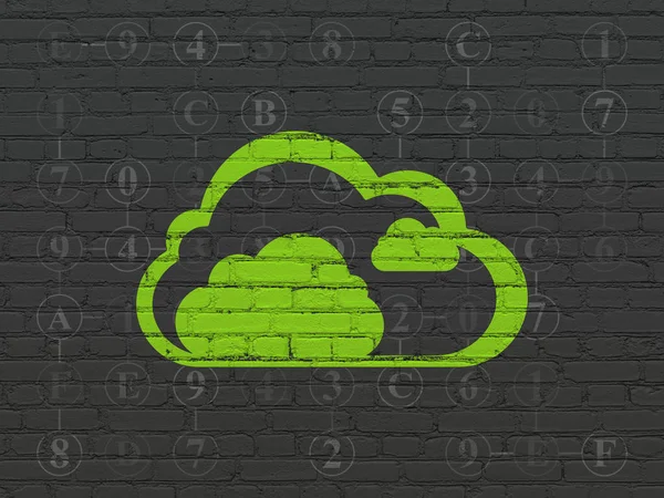 Concetto di tecnologia cloud: Cloud on wall background — Foto Stock
