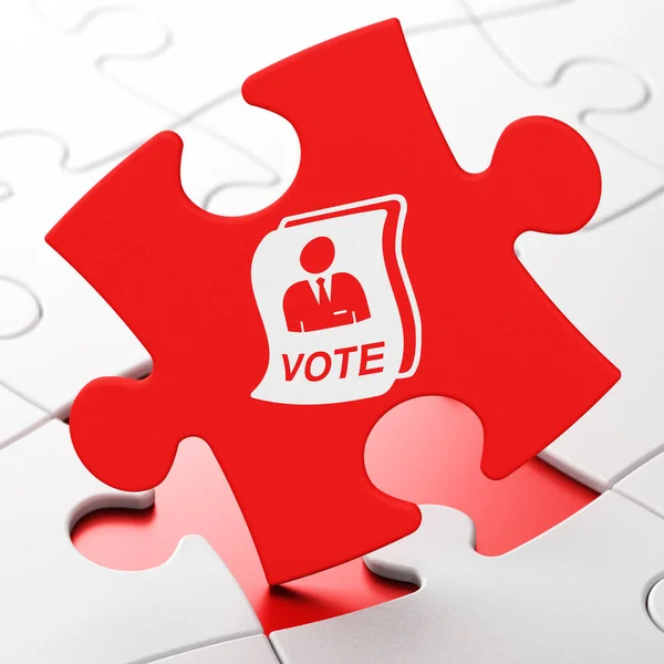 정치 개념: 퍼즐 배경에 투표 — 스톡 사진