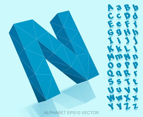 Conjunto de Letras poligonales azules 3D con reflexión. EPS 10 vector . — Archivo Imágenes Vectoriales