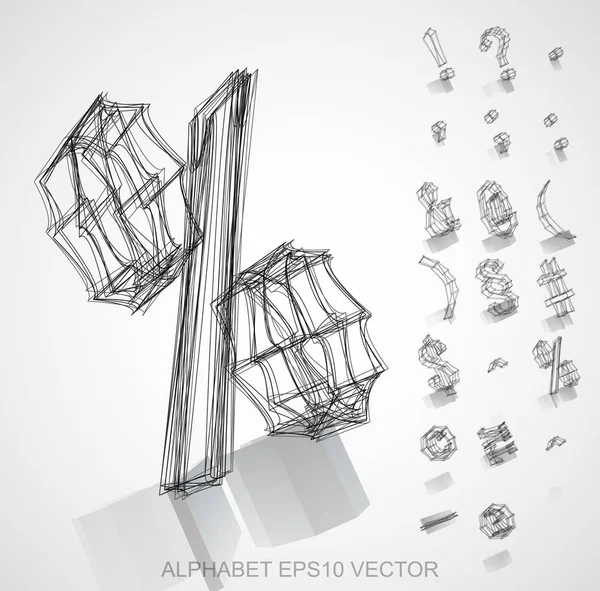 Vektorové ilustrace načrtnuté symbolů. Ručně tažené 3d symboly. — Stockový vektor