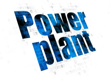 Endüstri kavramı: santral dijital arka plan üzerinde