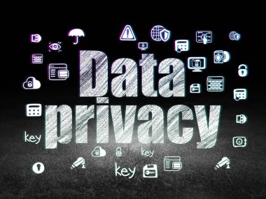 Koruma kavramı: grunge karanlık odada veri gizliliği