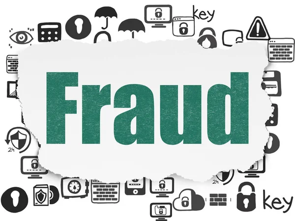Privacy concept: Fraud on Torn Paper background — Stock Photo, Image