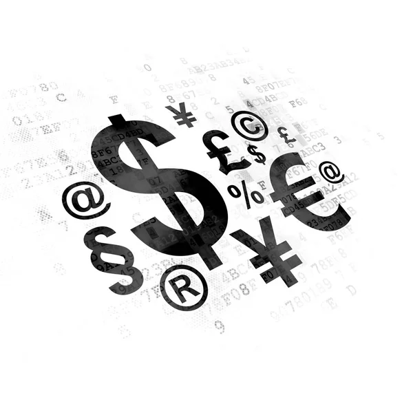 Geschäftskonzept: Finanzsymbol auf digitalem Hintergrund — Stockfoto
