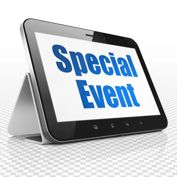 Concepto financiero: Tablet Computer con evento especial en pantalla —  Fotos de Stock