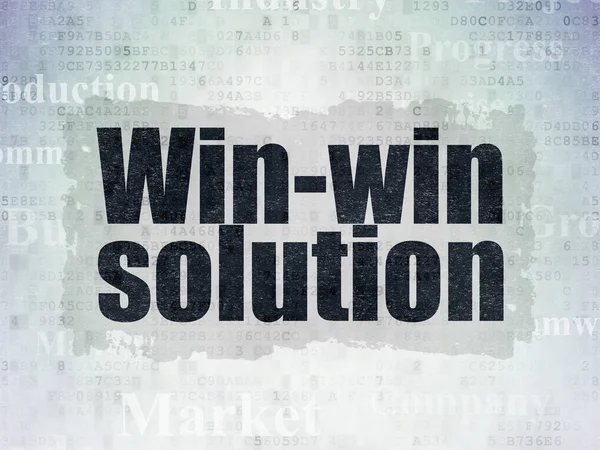 Concepto de Finanzas: Solución ganar-ganar en el fondo del documento de datos digitales — Foto de Stock