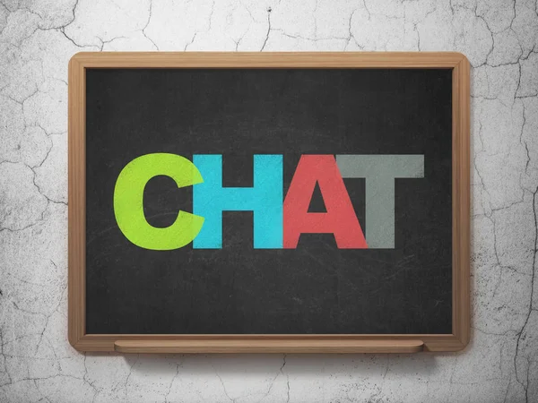 Έννοια της ανάπτυξης Web: Chat στο φόντο της Σχολικής Εφορείας — Φωτογραφία Αρχείου