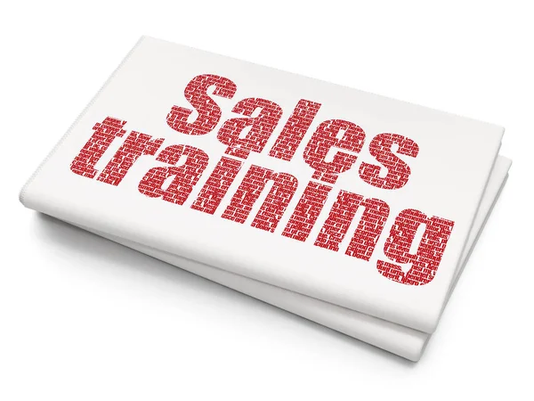 Marketing concept: Sales Training op lege krant achtergrond — Stockfoto