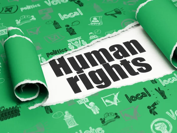 Politisches Konzept: schwarzer Text Menschenrechte unter zerrissenem Papier — Stockfoto