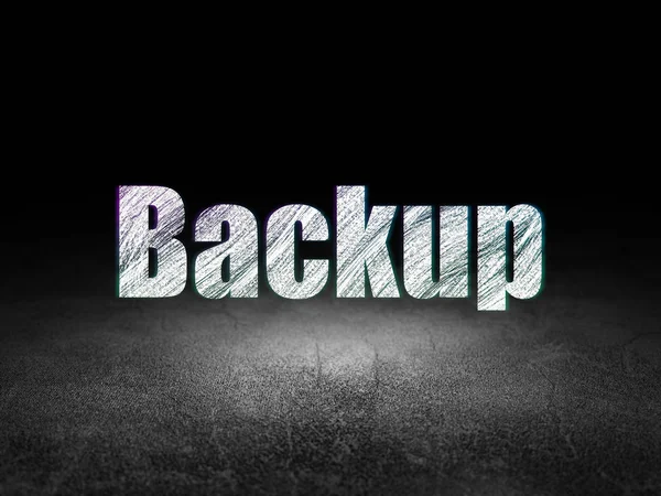 Concetto di programmazione: Backup in camera oscura grunge — Foto Stock