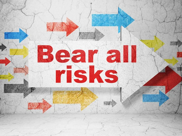 Insurance concept: arrow with Bear All Risks on grunge wall background — Stock Photo, Image