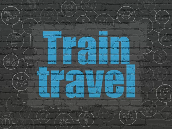 Conceito de turismo: Trem Travel on wall background — Fotografia de Stock