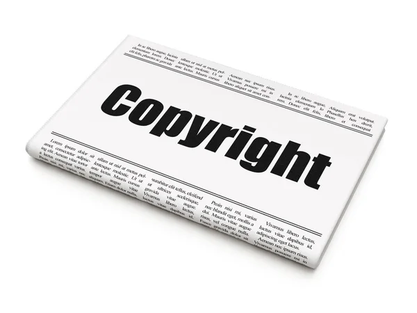 Gesetzeskonzept: Zeitungsschlagzeile Urheberrecht — Stockfoto