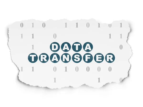 Konsep informasi: Data Transfer pada latar belakang Kertas Torn — Stok Foto