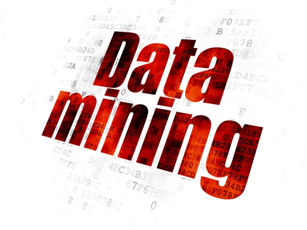 Concepto de datos: Minería de datos sobre fondo digital —  Fotos de Stock