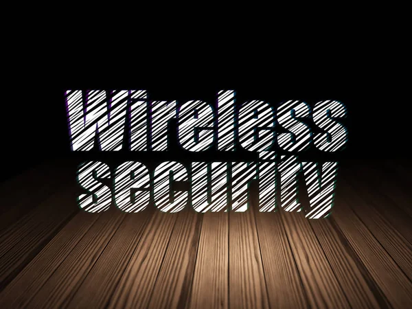 Security concept: Wireless Security in grunge dark room — Stock Photo, Image
