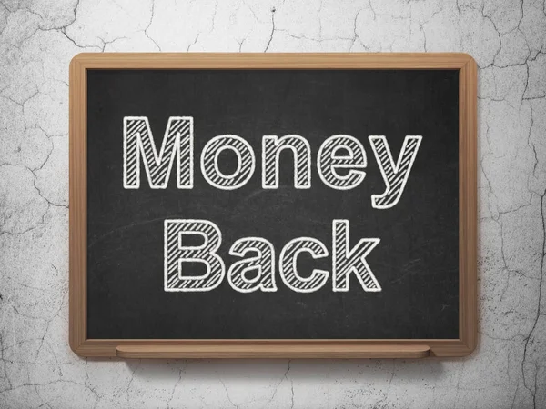 Financiën concept: geld terug op het schoolbord achtergrond — Stockfoto