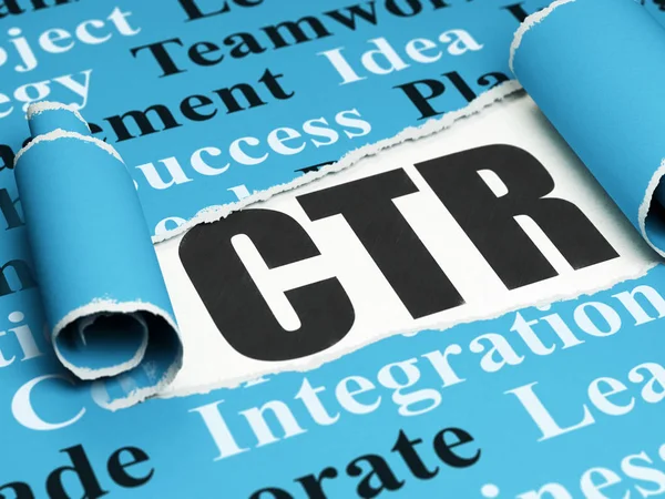 Concepto de negocio: texto negro CTR bajo el pedazo de papel roto — Foto de Stock