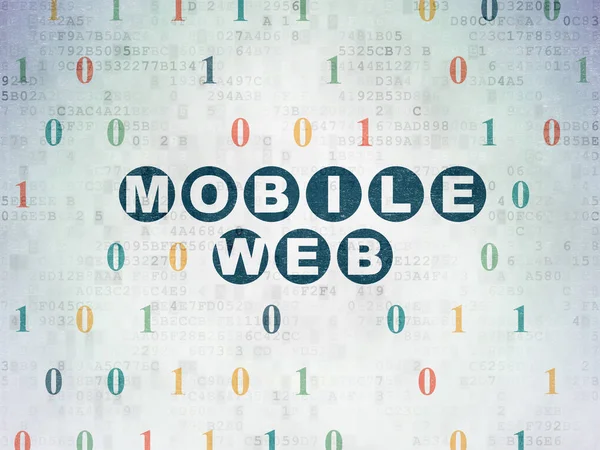 Web development concept: Mobile Web on Digital Data Paper background — Stock Photo, Image