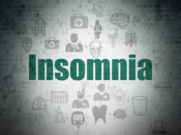 Medicine concept: Insomnia on Digital Data Paper background — Stock Photo, Image
